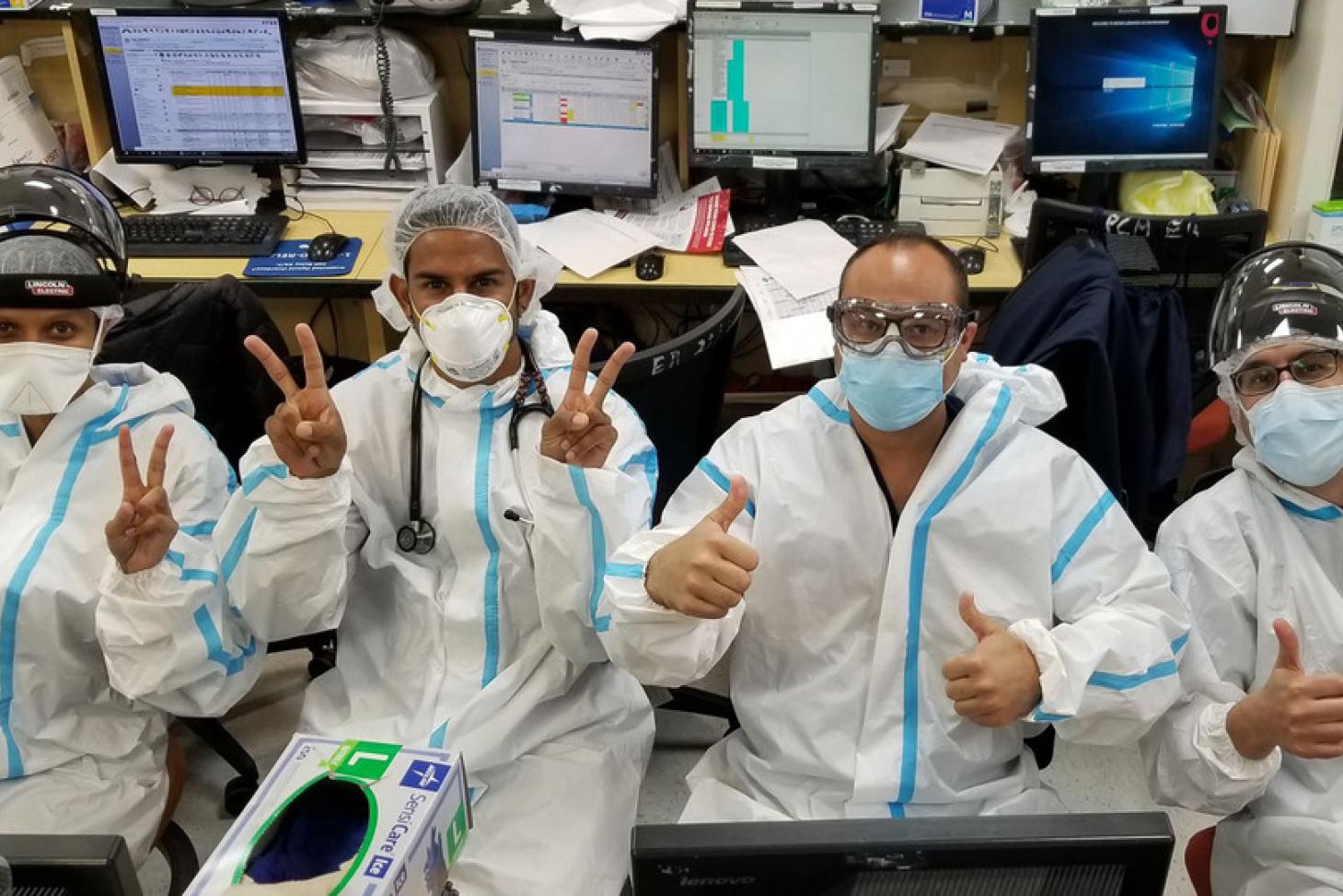 Healthcare providers in PPE at Bronx Care Hospital Center 