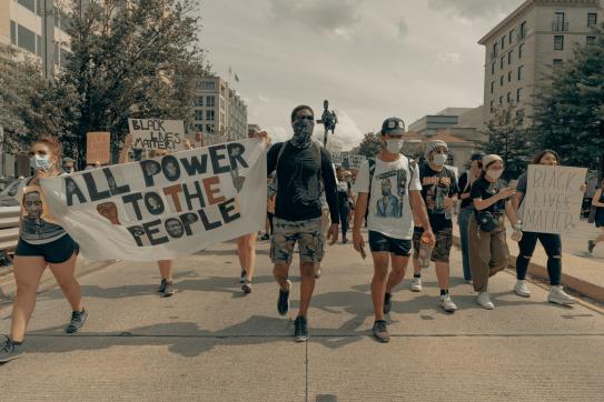Black Lives Matter protestors march in Washington, DC