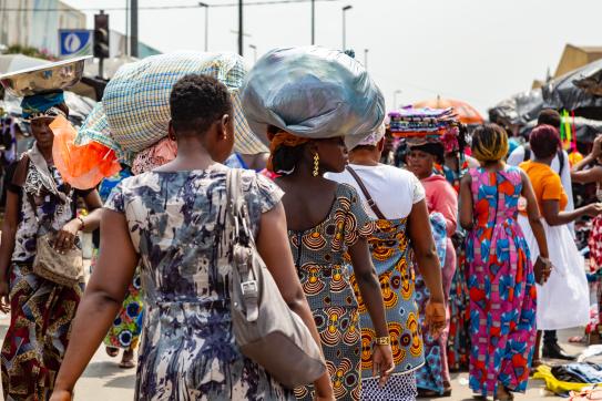women in a crowded market
